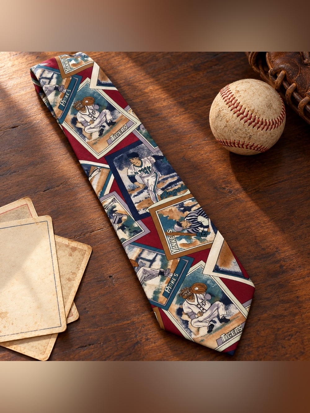 Lands’ End Baseball Card Print Necktie MLB Teams